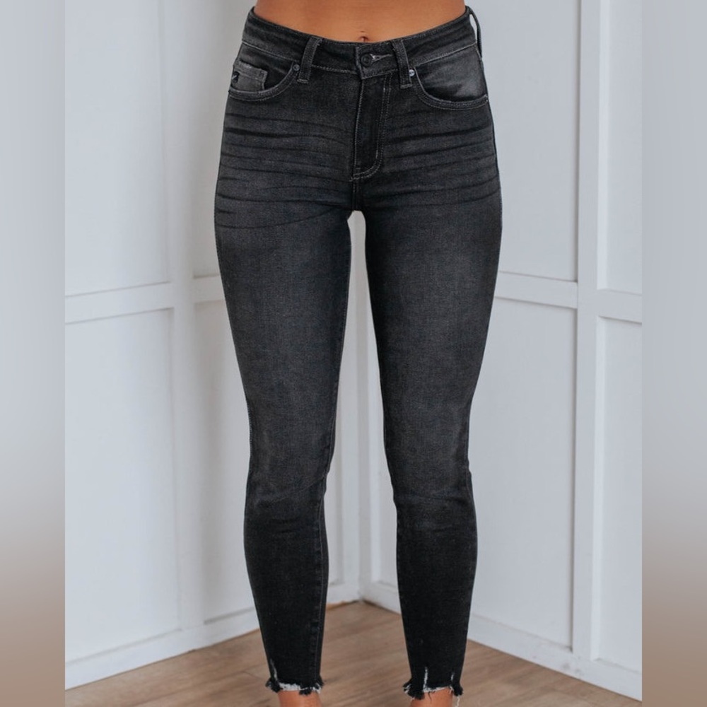 KanCan Skinny Jet Black Distressed Jeans 5/26